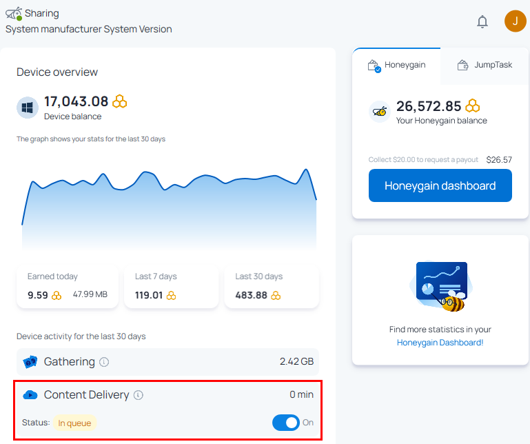 honeygain Content Delivery